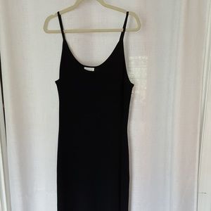 Black knit luxurious evening dress